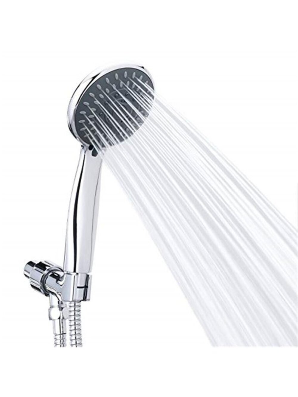 Handheld Shower Head High Pressure 5-Settings with Hose Chrome